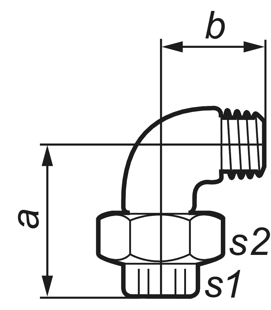 GF  100  Winkelver.    1/2" schwarz